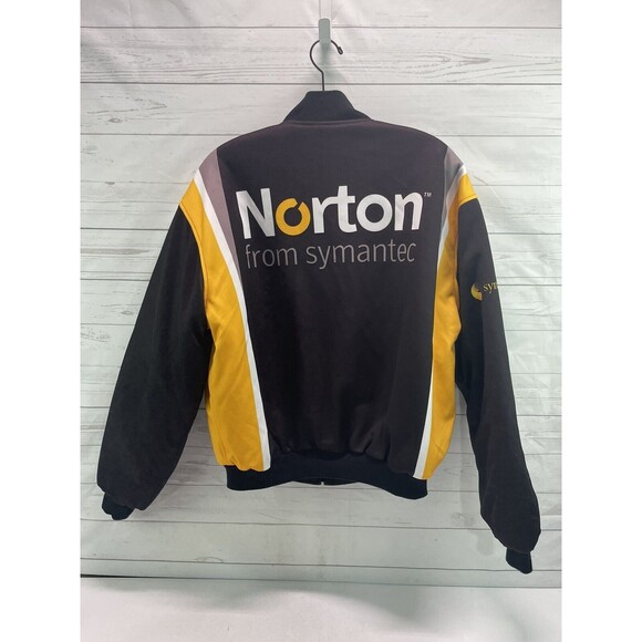 The Winning Team Racing Apparel Norton From Symantec Black Yellow Jacket Large - Picture 2 of 7